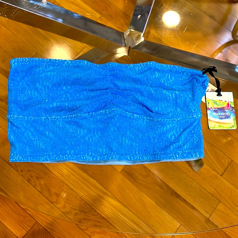 NEW Gilly Hicks Hollister Unlined Bandeau in ocean blue and navy